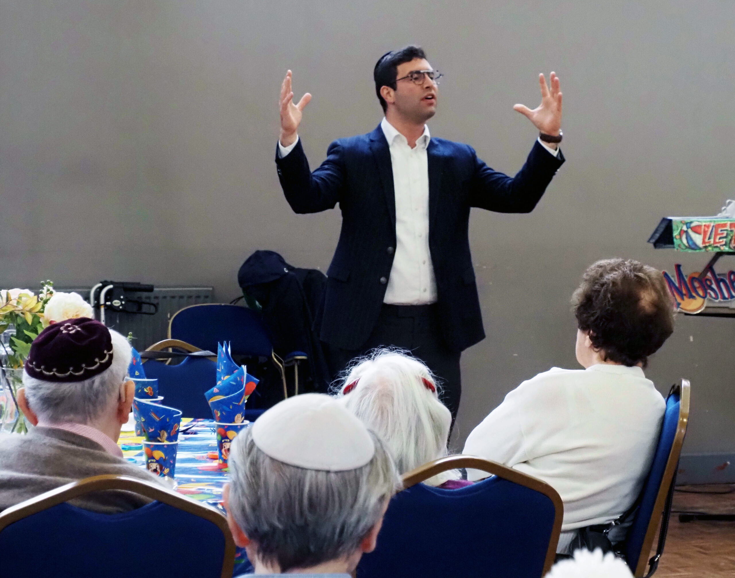Purim celebrations at Chat-A-Way with Rabbi Yitzi and Moshe Tamir 2024