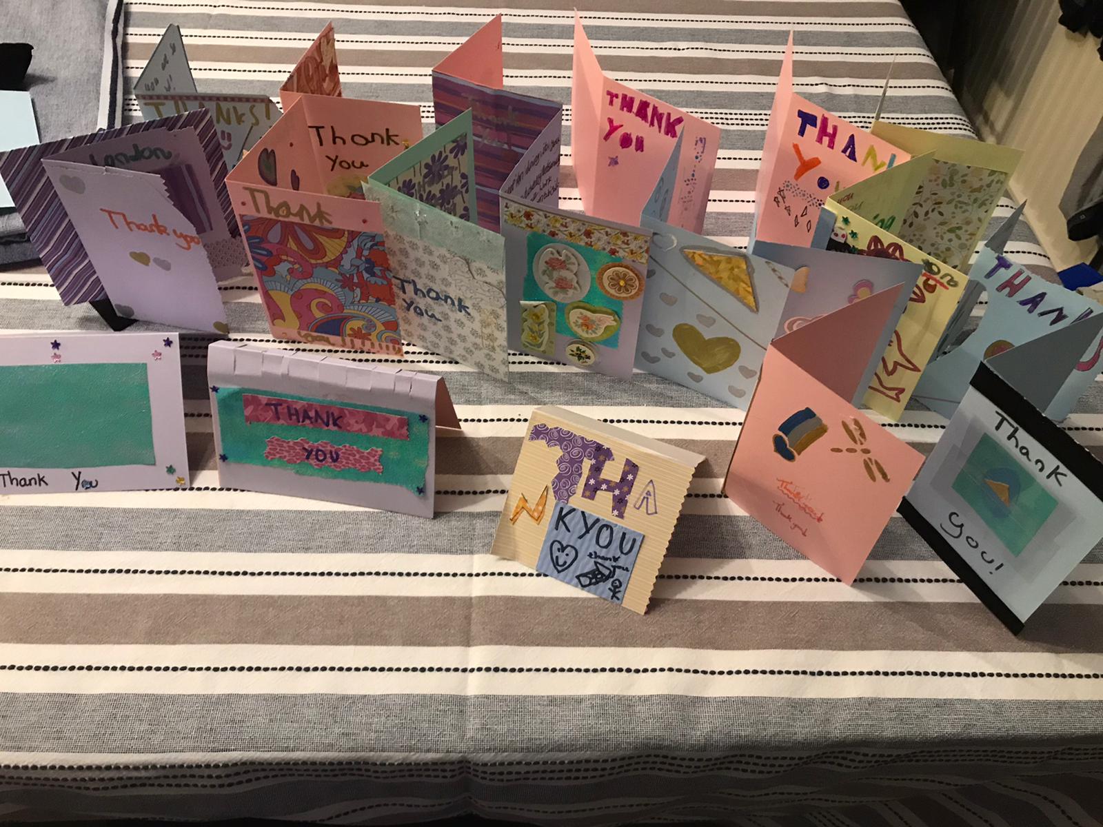 Brownies Making Thank You Cards for Staff and Volunteers at the North London Hospice