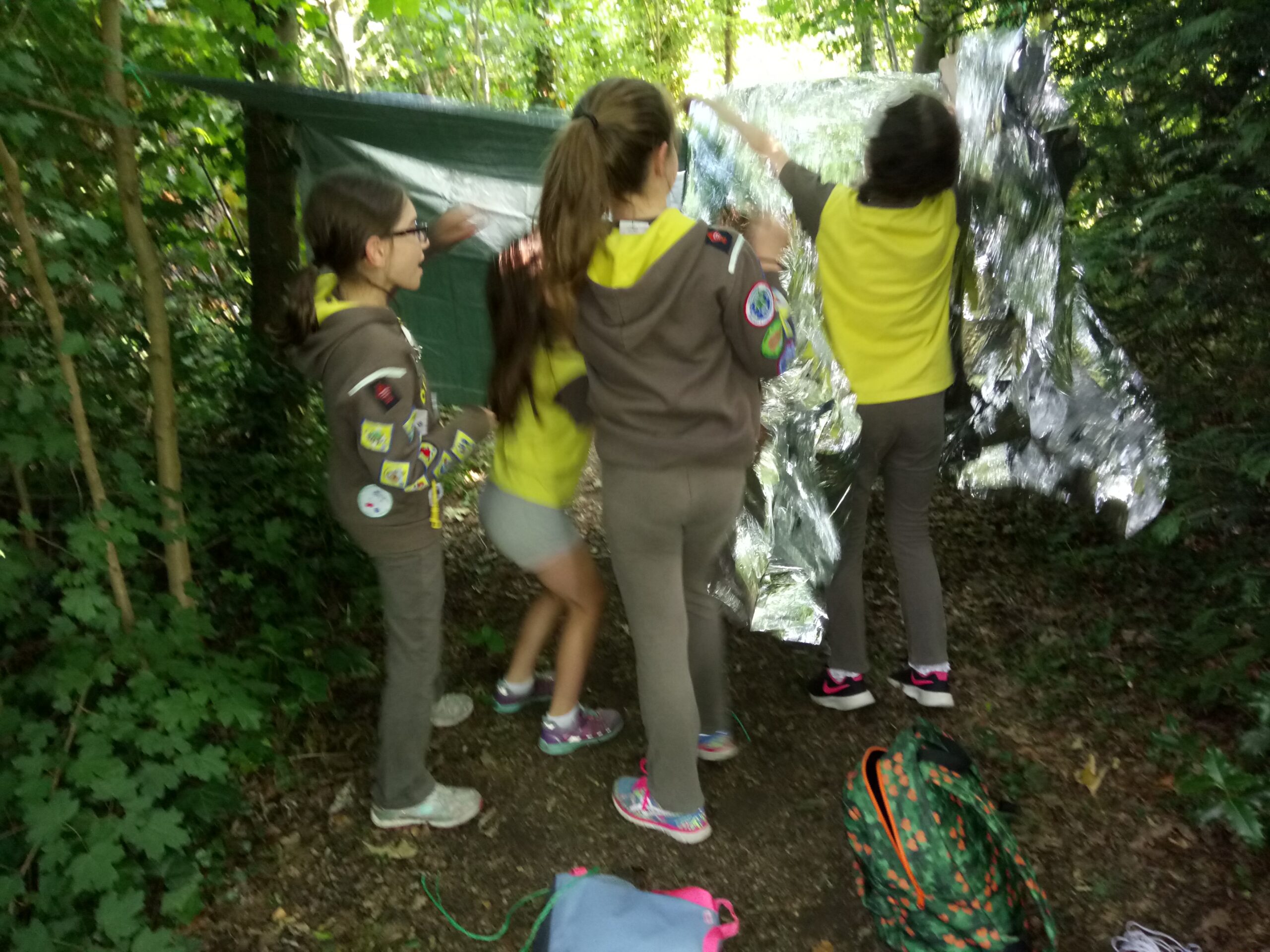 Brownies Making Shelters July 2017