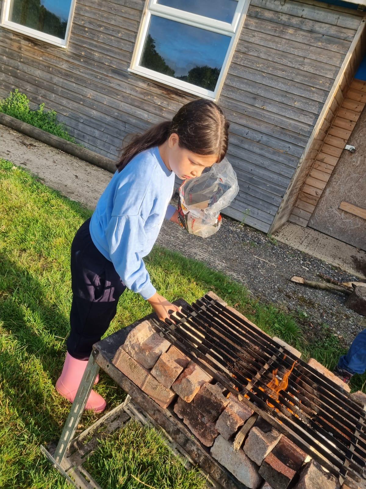 Firelighting on Summer Camp