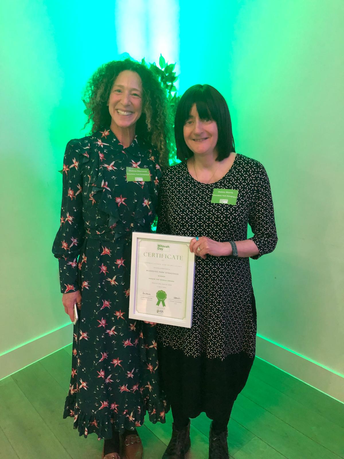 Woodside Park Synagogue Winner of the Mitzvah Day Repair the World Award 2024