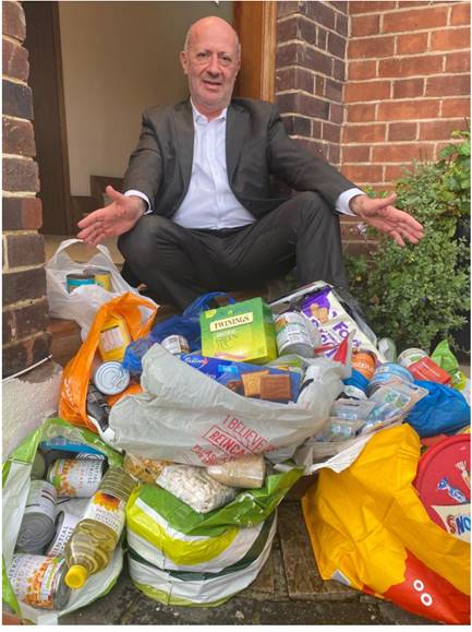 Food collected for the Foodbank by Woodside Park Synagogue on Mitzvah Day 2020