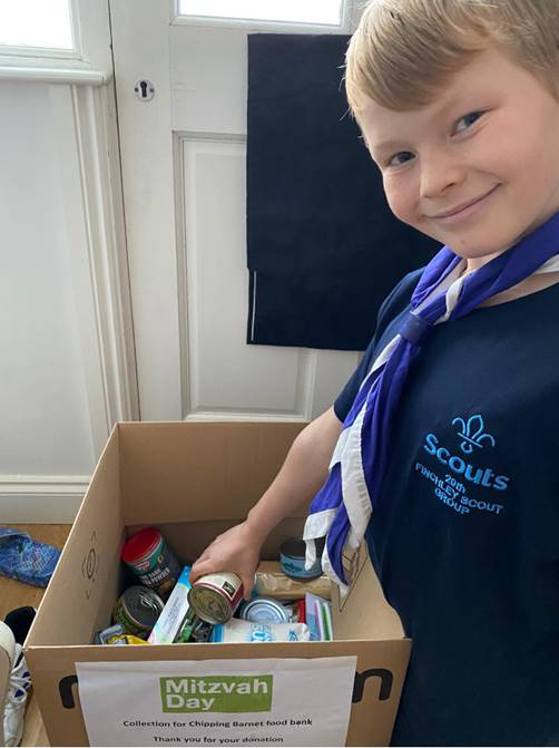 Food collected for the Foodbank by Woodside Park Synagogue on Mitzvah Day 2020
