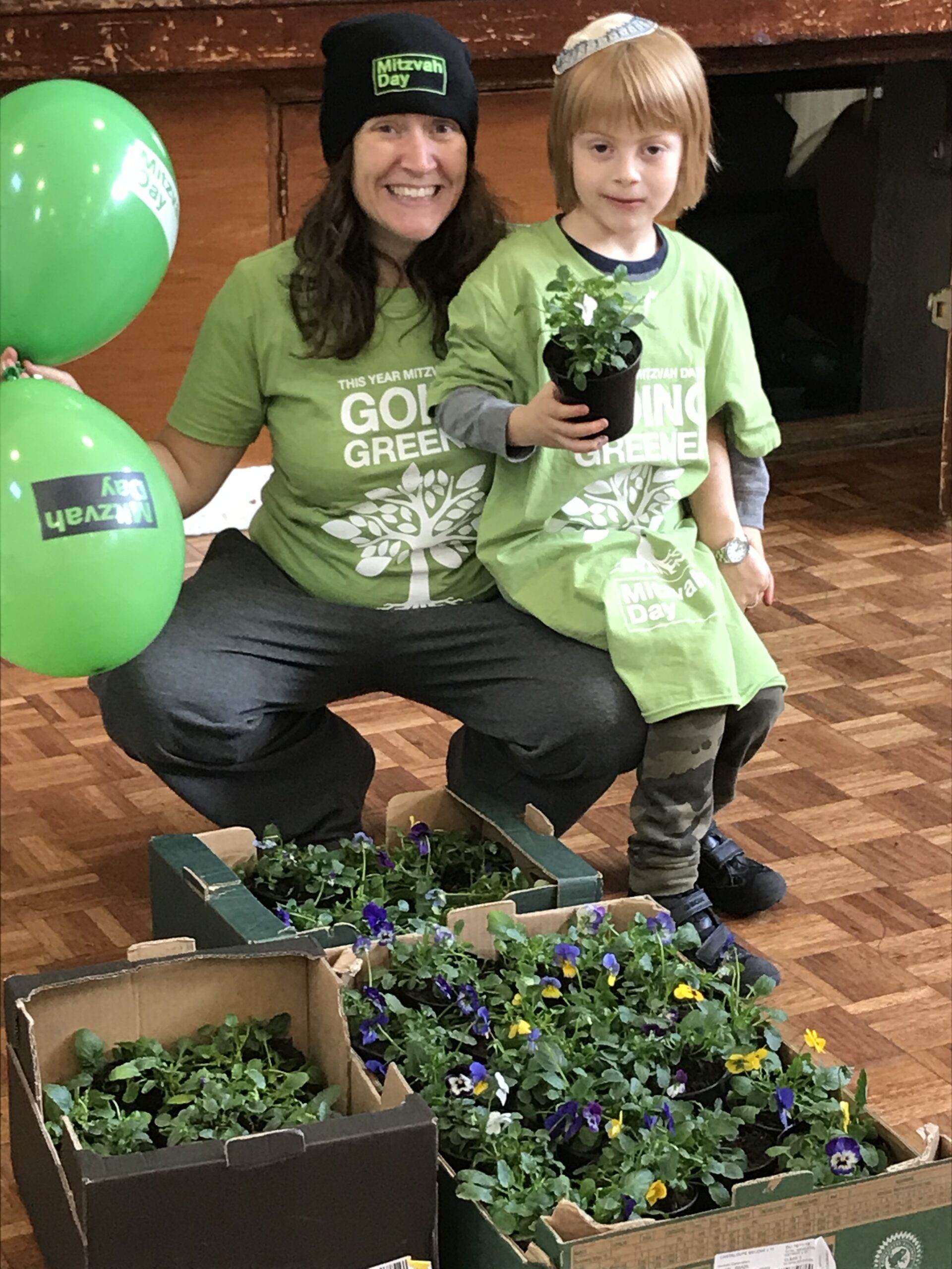 Planting Flowers by Woodside Park Synagogue on Mitzvah Day 2019
