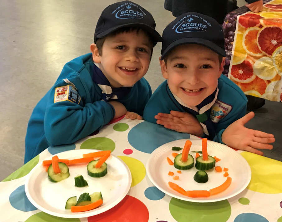 Scouts doing their health and fitness badge
